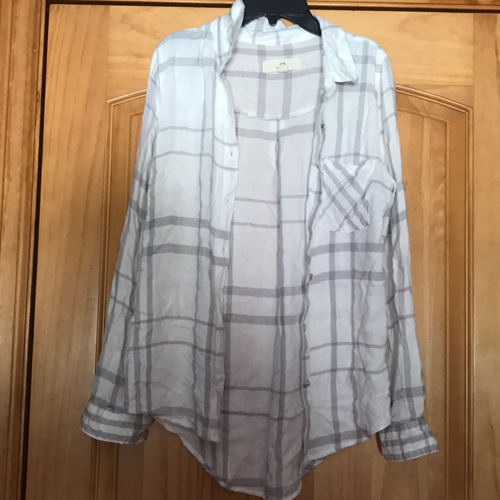 Grey and white flannel